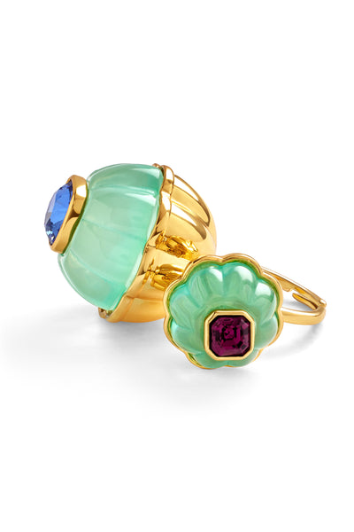 Isharya Blue Melon Statement Ring In 18kt Gold Plated indian designer wear online shopping melange singapore