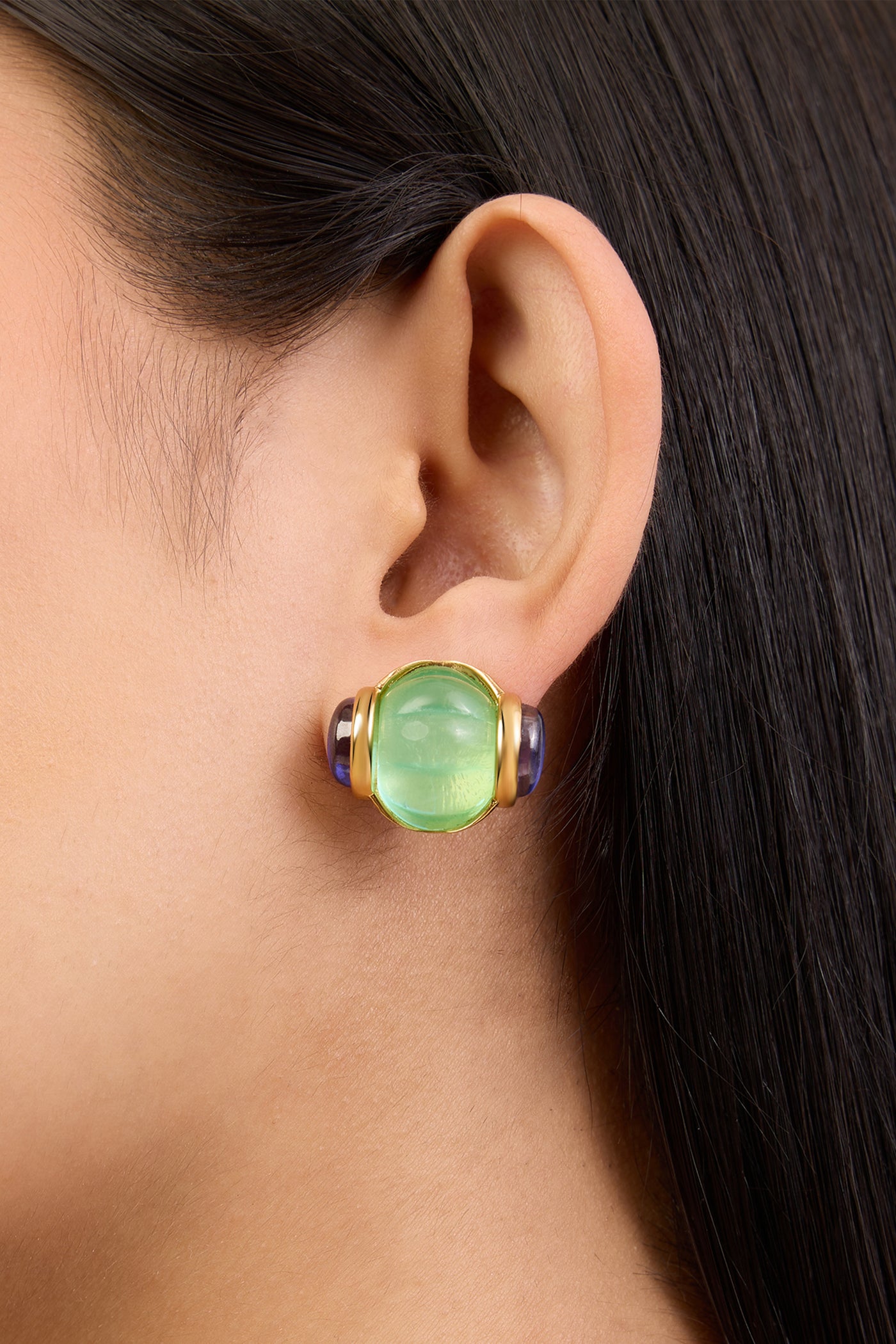 Isharya Blue Melon Studs In 18kt Gold Plated indian designer wear online shopping melange singapore