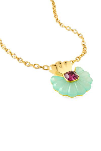 Isharya Blue Seashell Necklace In 18kt Gold Plated indian designer wear online shopping melange singapore