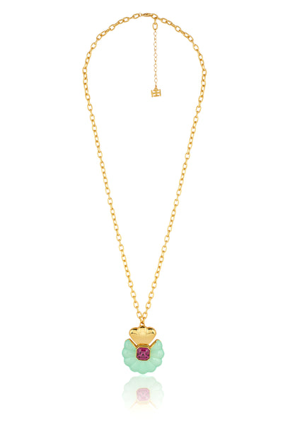 Isharya Blue Seashell Necklace In 18kt Gold Plated indian designer wear online shopping melange singapore