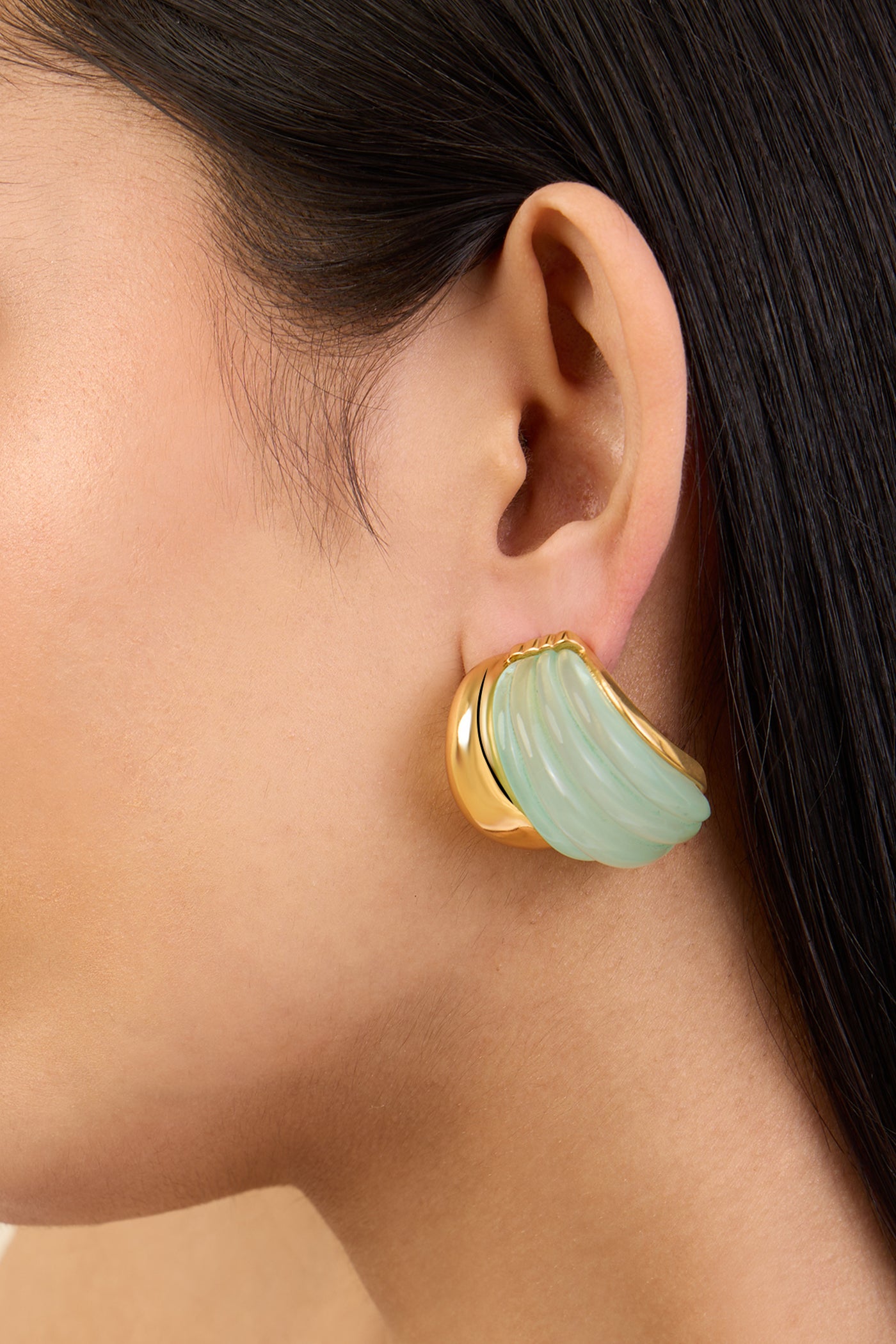 Isharya Blue Shell Hoops In 18kt Gold Plated indian designer wear online shopping melange singapore