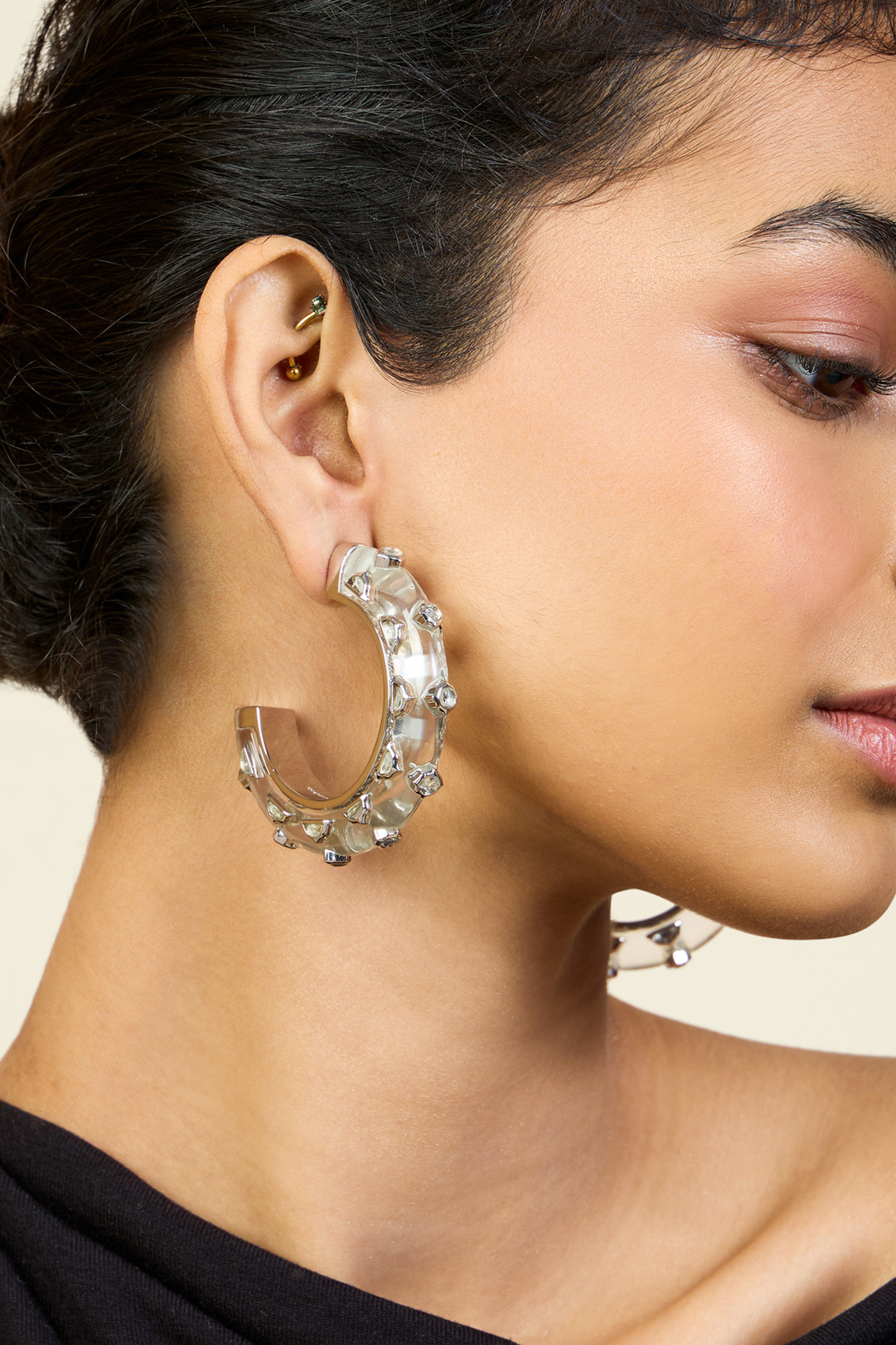 Chaand Statement Hoops In 18Kt Gold Plated