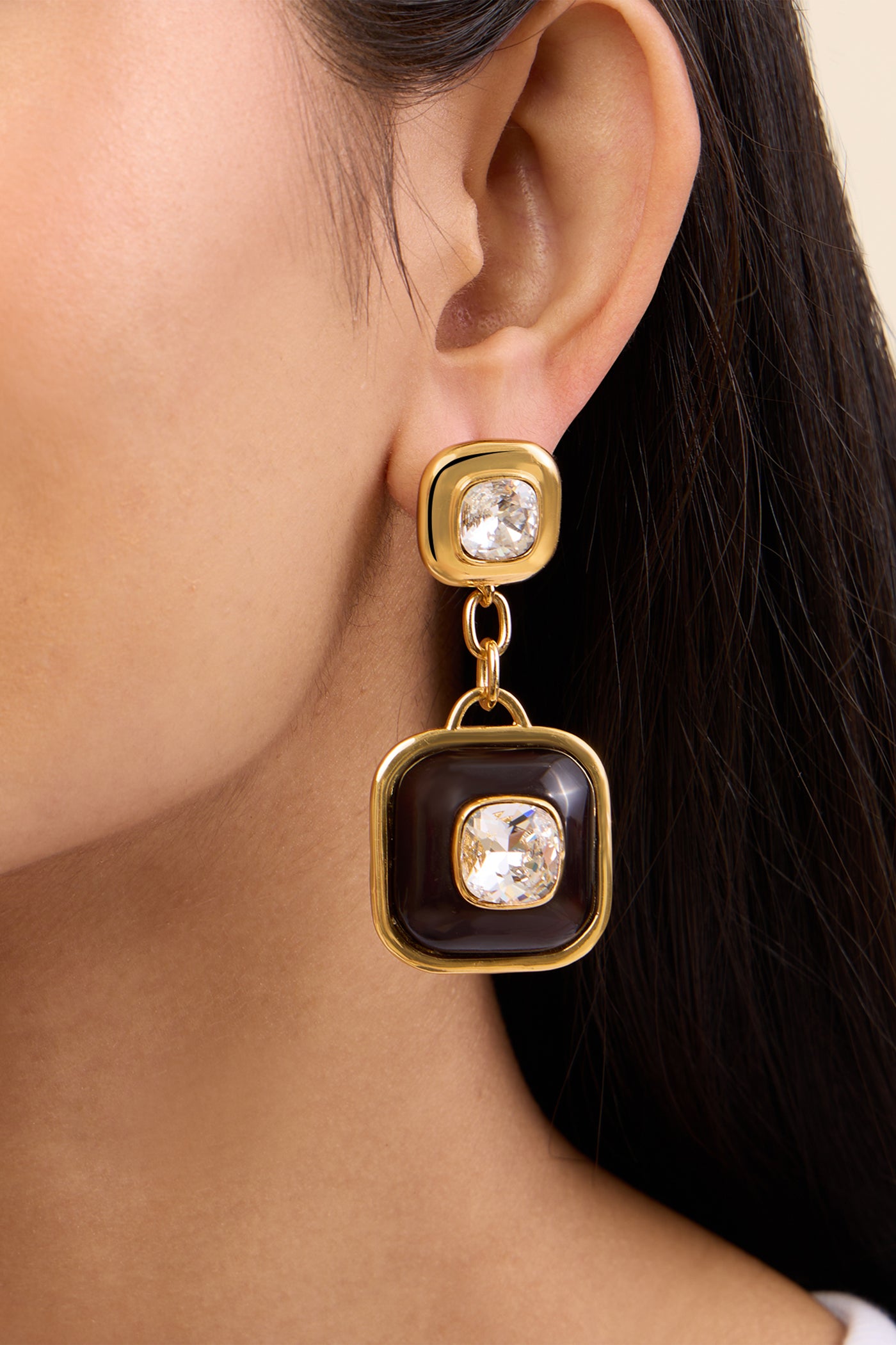 Isharya Chunky Crystal Earrings In 18kt Gold Plated indian designer wear online shopping melange singapore