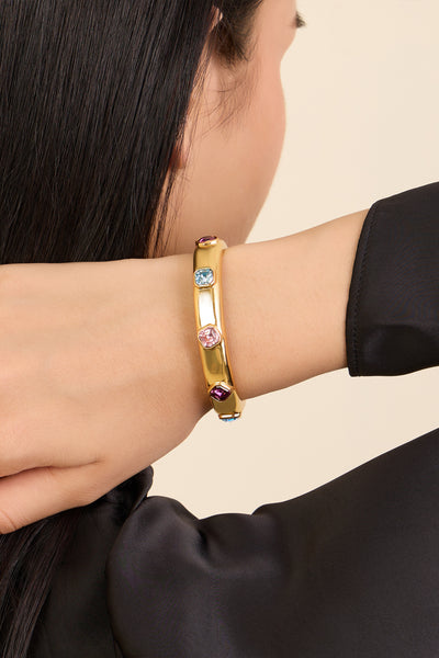 Isharya Crystal Charms Cuff In 18kt Gold Plated indian designer wear online shopping melange singapore