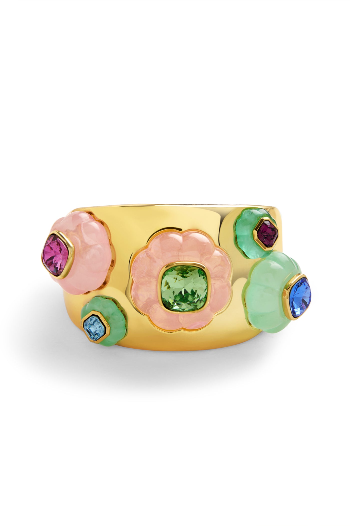 Isharya Crystal Resin Statement Cuff In 18kt Gold Plated indian designer wear online shopping melange singapore