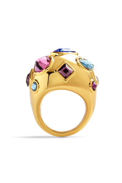 Isharya Crystal Statement Ring In 18kt Gold Plated indian designer wear online shopping melange singapore