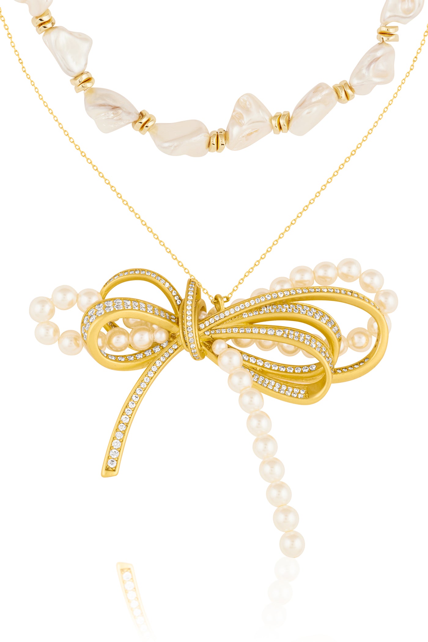 Isharya Demure Bow Layered Necklace indian designer wear online shopping melange singapore