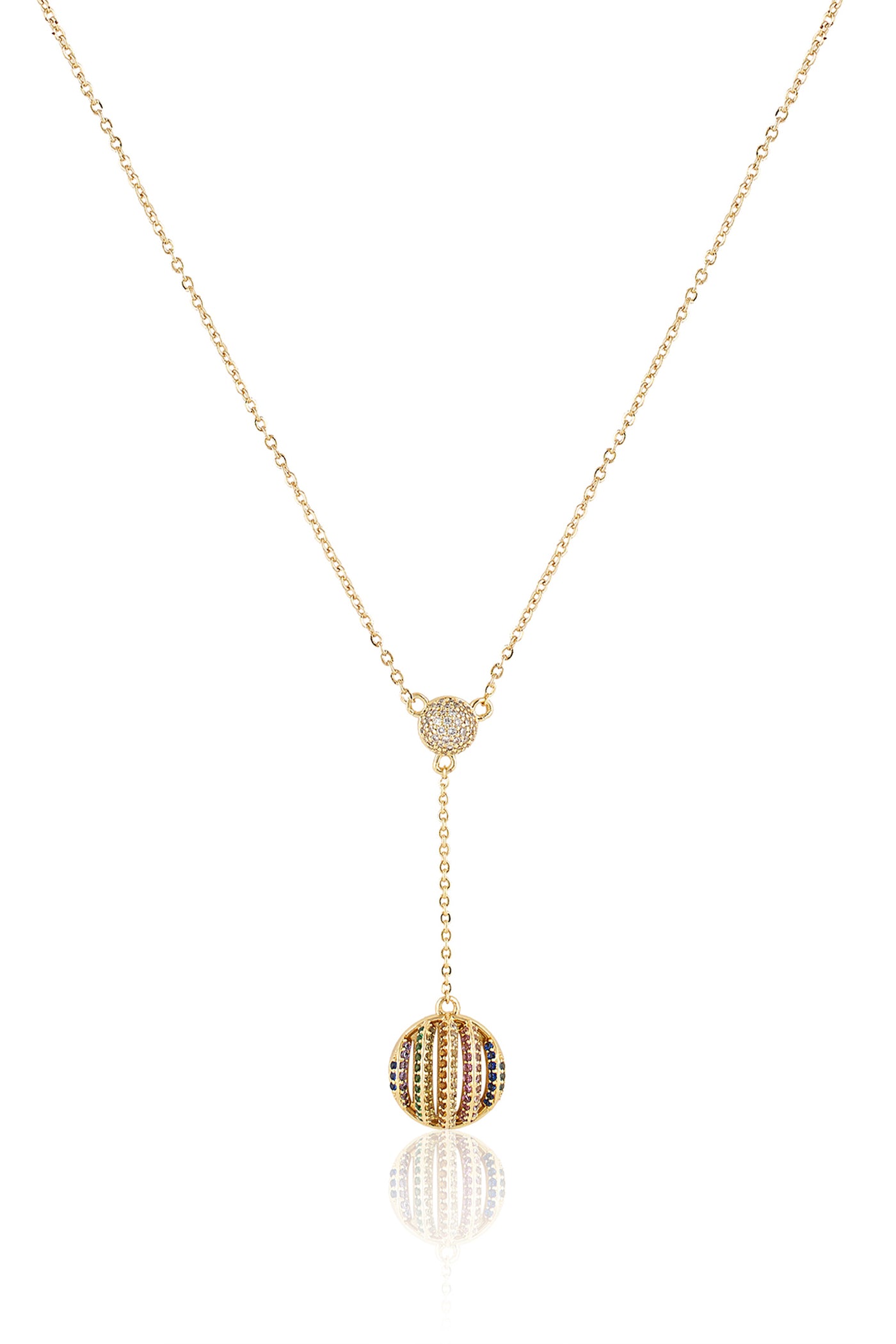 Isharya Disco Ball Y Necklace 18Kt Gold Plated indian designer wear online shopping melange singapore