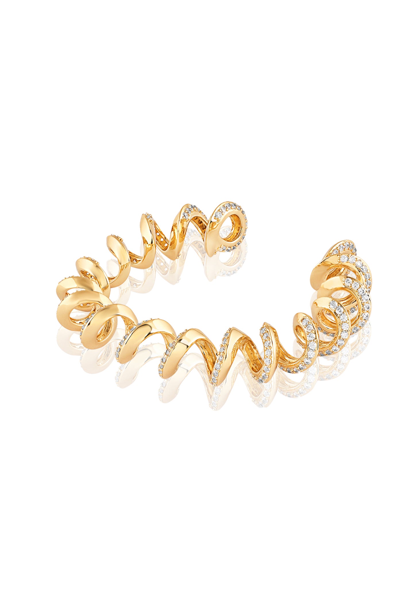 Isharya Disco Spiral Cuff Bracelet 18Kt Gold Plated indian designer wear online shopping melange singapore