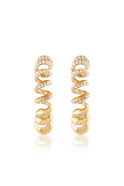 Isharya Disco Spiral Hoops 18Kt Gold Plated indian designer wear online shopping melange singapore