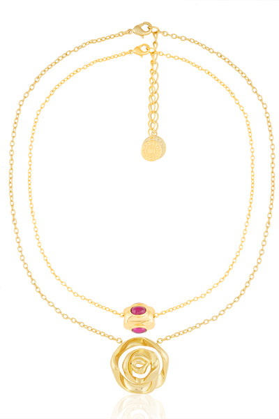 Isharya Double Rosé Layered Necklace indian designer wear online shopping melange singapore