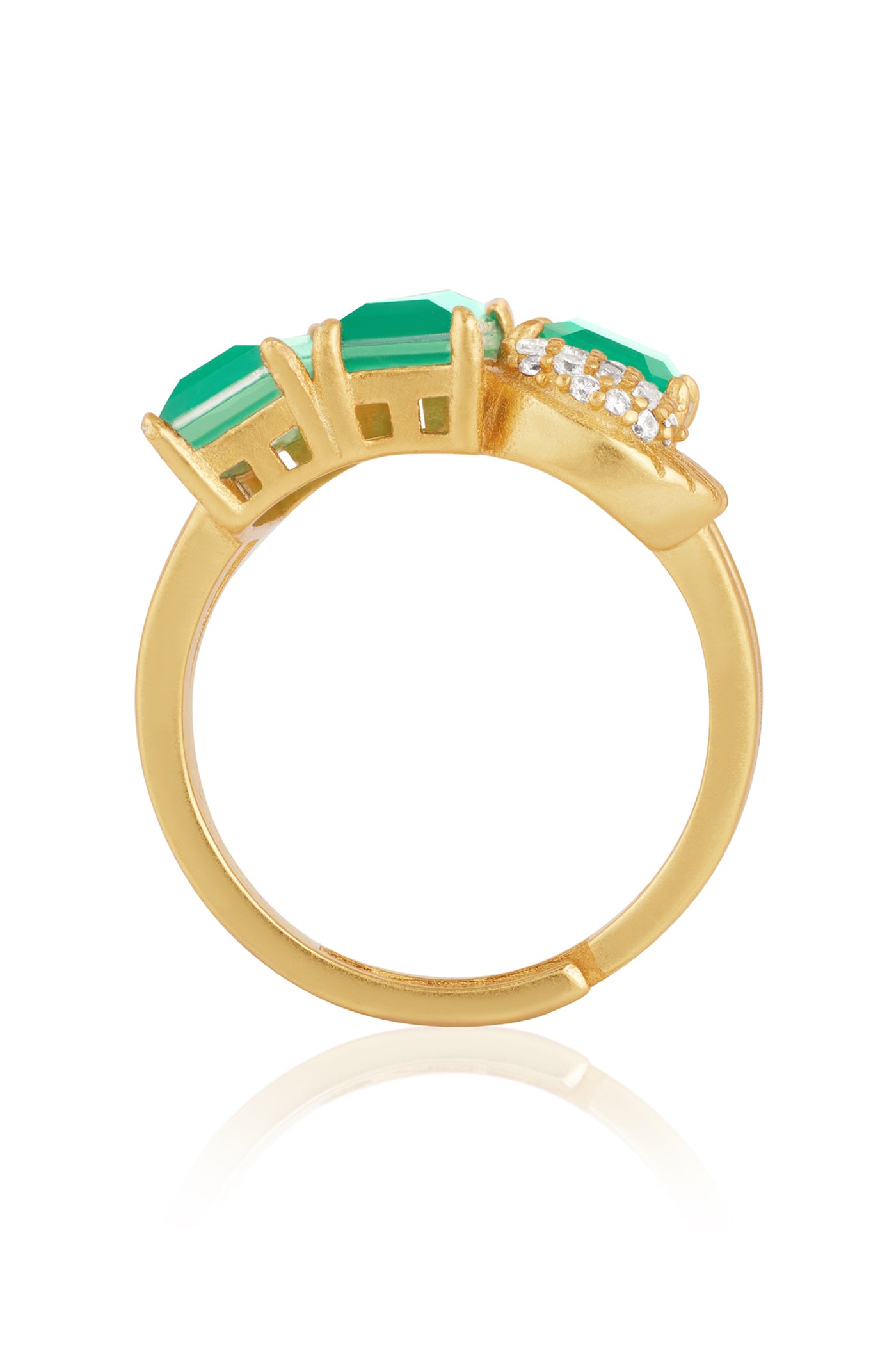 Isharya Emerald Dreams Cocktail Ring indian designer wear online shopping melange singapore
