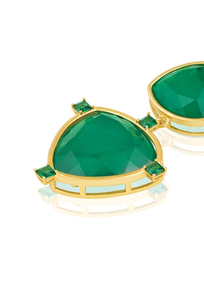 Isharya Emerald Drop Libra Earrings indian designer wear online shopping melange singapore