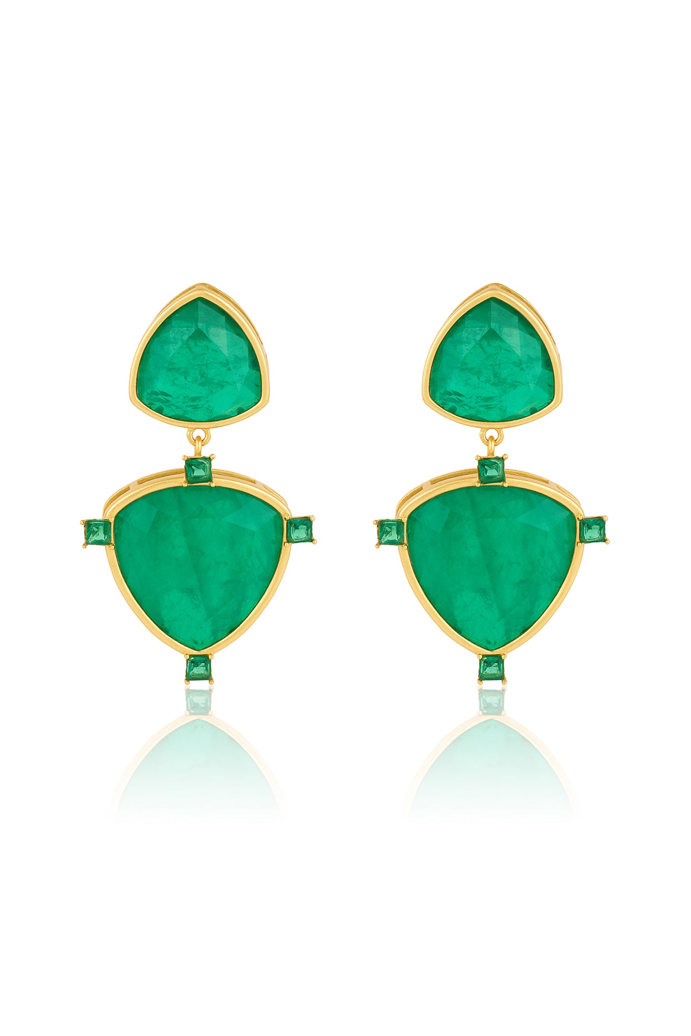 Isharya Emerald Drop Libra Earrings indian designer wear online shopping melange singapore