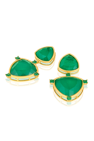 Isharya Emerald Drop Libra Earrings indian designer wear online shopping melange singapore