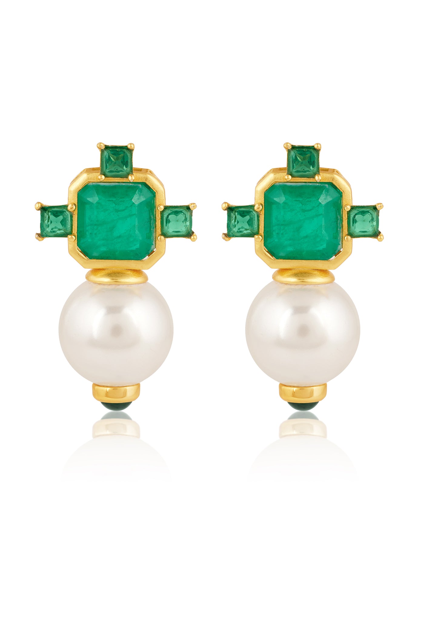 Isharya Emerald Elegance Libra Earrings indian designer wear online shopping melange singapore
