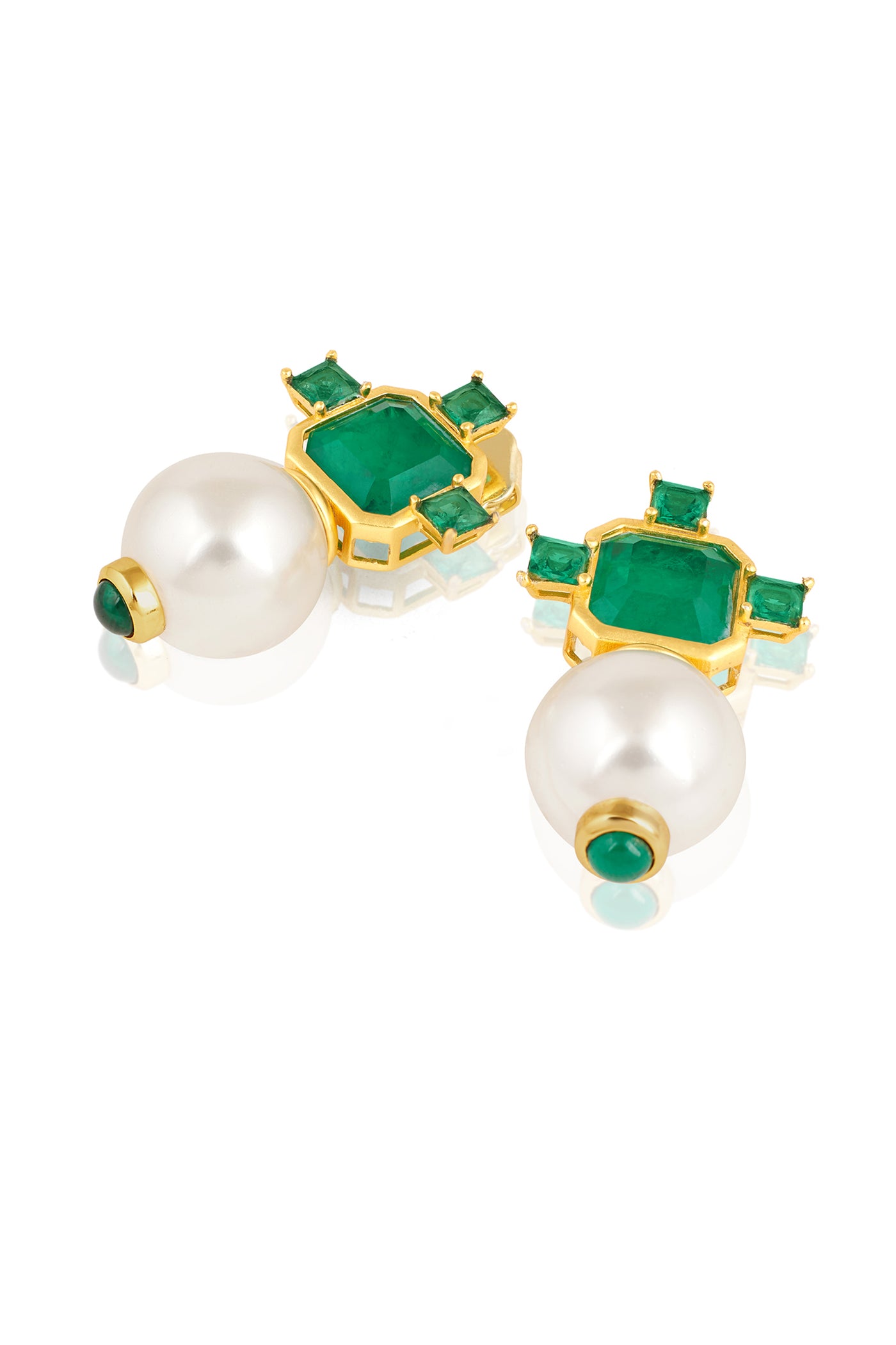 Isharya Emerald Elegance Libra Earrings indian designer wear online shopping melange singapore
