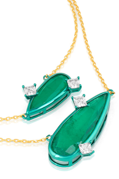 Isharya Emerald Layers Necklace indian designer wear online shopping melange singapore