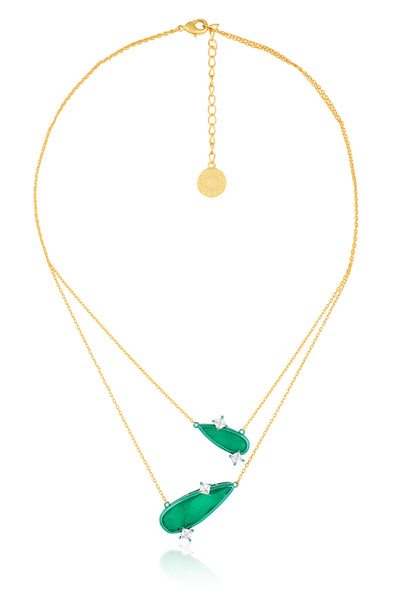 Isharya Emerald Layers Necklace indian designer wear online shopping melange singapore