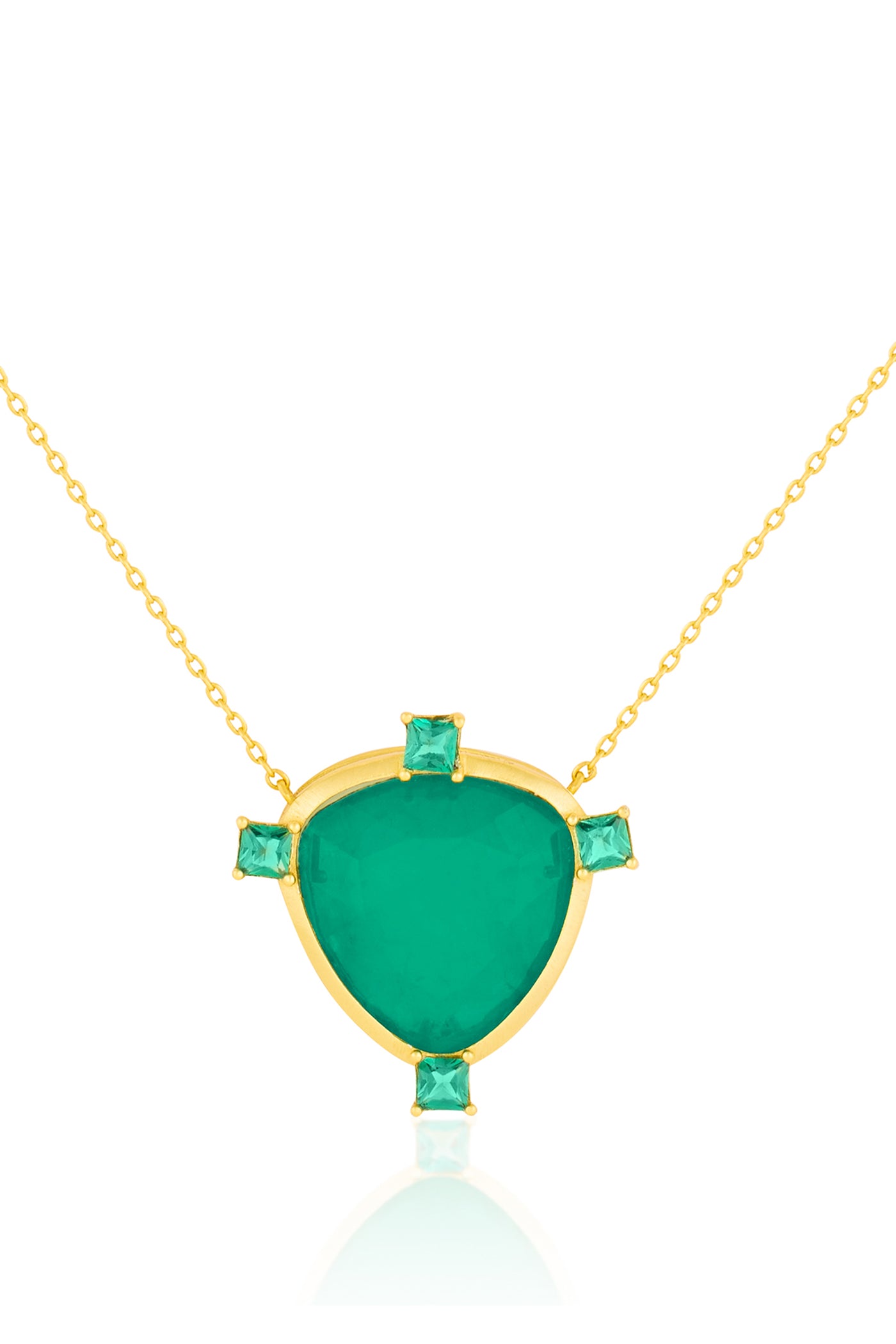 Isharya Emerald Mirros Layered Necklace indian designer wear online shopping melange singapore