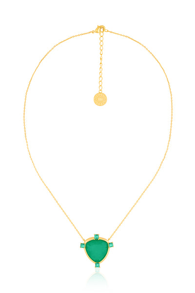 Isharya Emerald Mirros Layered Necklace indian designer wear online shopping melange singapore