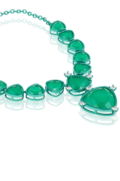 Isharya Emerald Regale Collar Necklace indian designer wear online shopping melange singapore