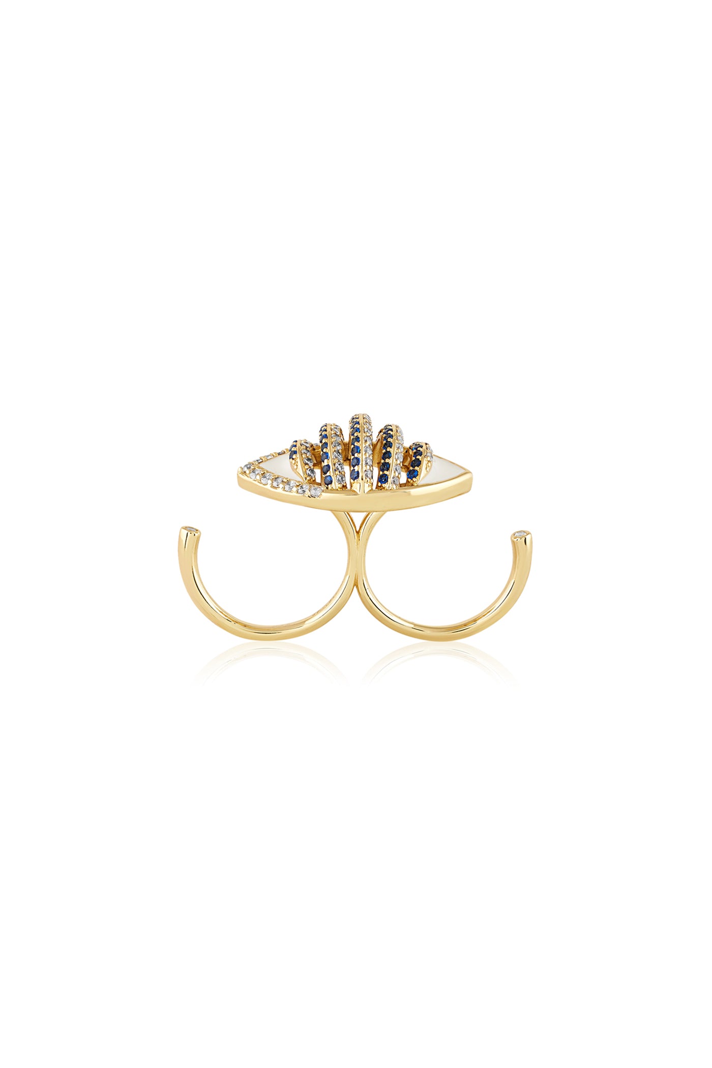 Isharya Eyelet Party Two-Finger Ring 18Kt Gold Plated indian designer wear online shopping melange singapore