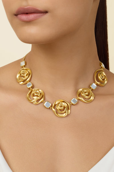 Isharya Festive Rosé Collar Necklace indian designer wear online shopping melange singapore