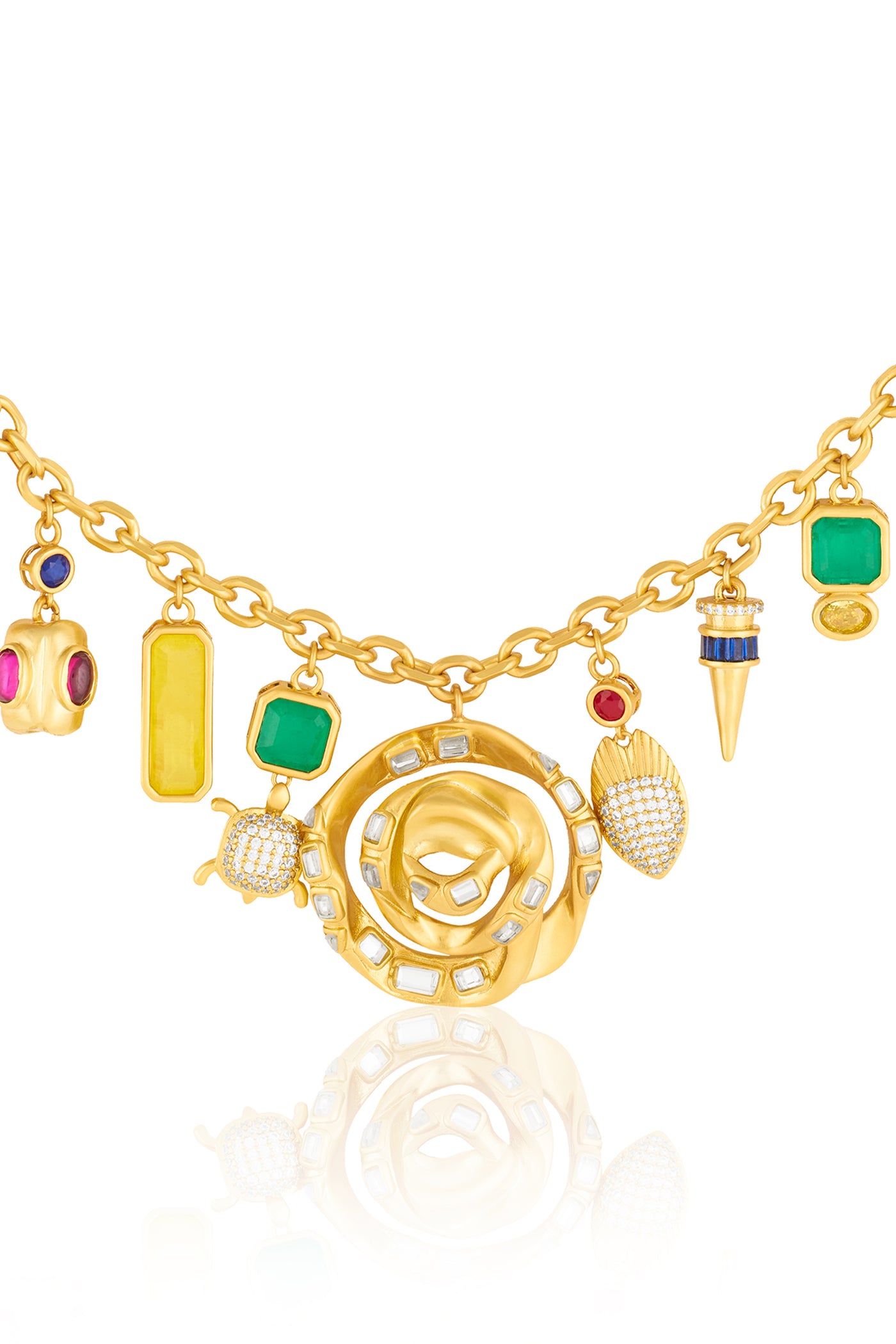 Isharya Gemstones Charm Necklace indian designer wear online shopping melange singapore
