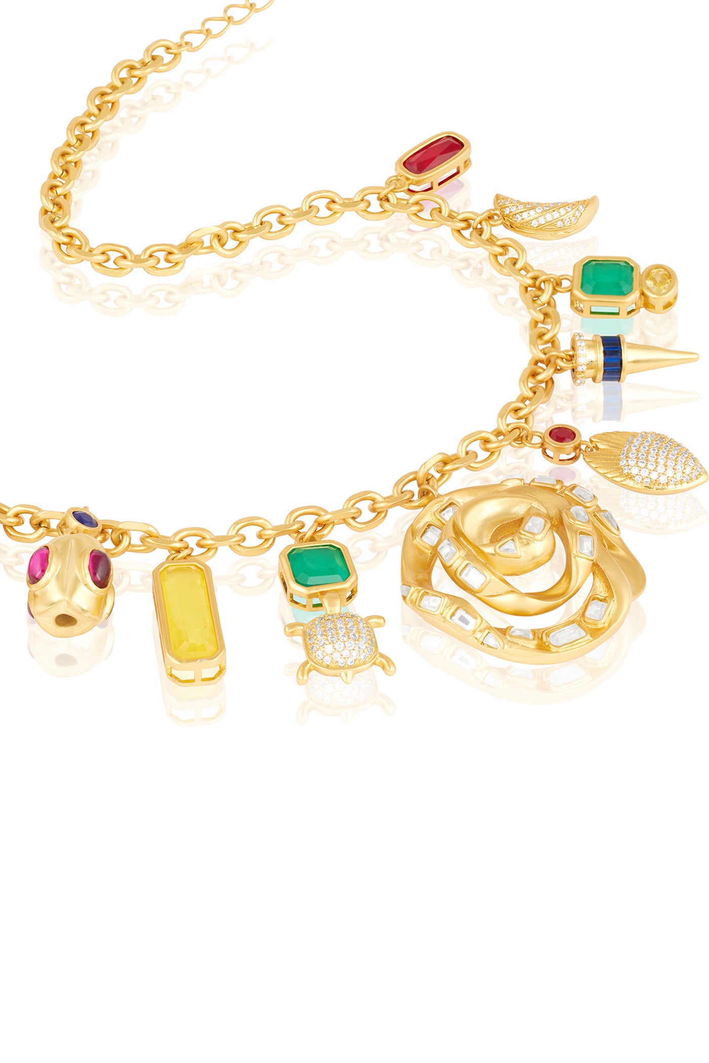 Isharya Gemstones Charm Necklace indian designer wear online shopping melange singapore
