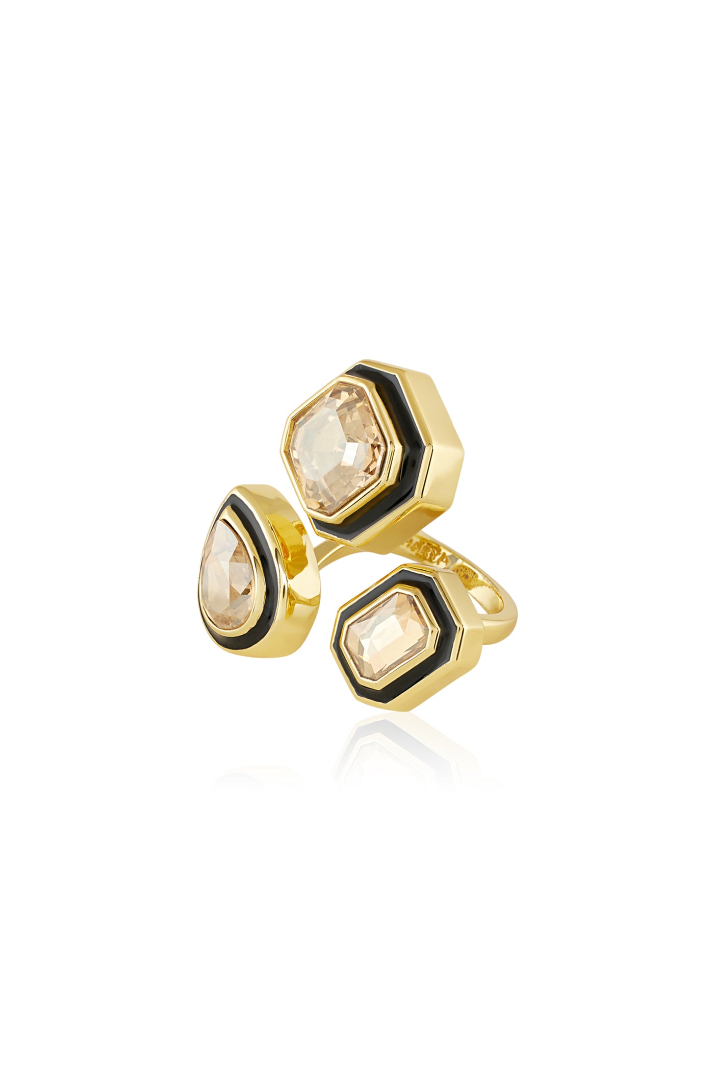 Isharya Gold Crystal Galaxy Ring In 18Kt Gold Plated indian designer wear online shopping melange singapore