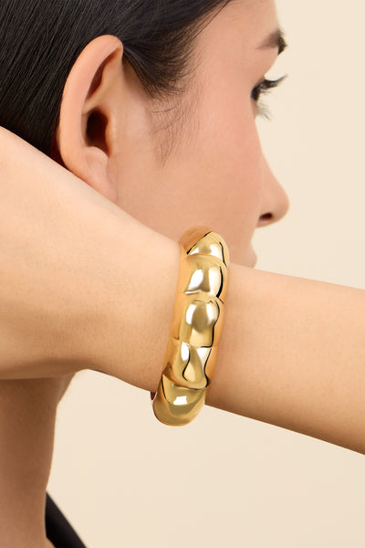 Isharya Gold Melon Cuff In 18kt Gold Plated indian designer wear online shopping melange singapore