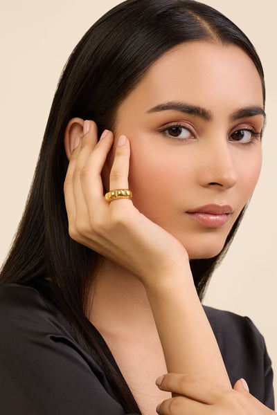 Isharya Gold Melon Ring In 18kt Gold Plated indian designer wear online shopping melange singapore