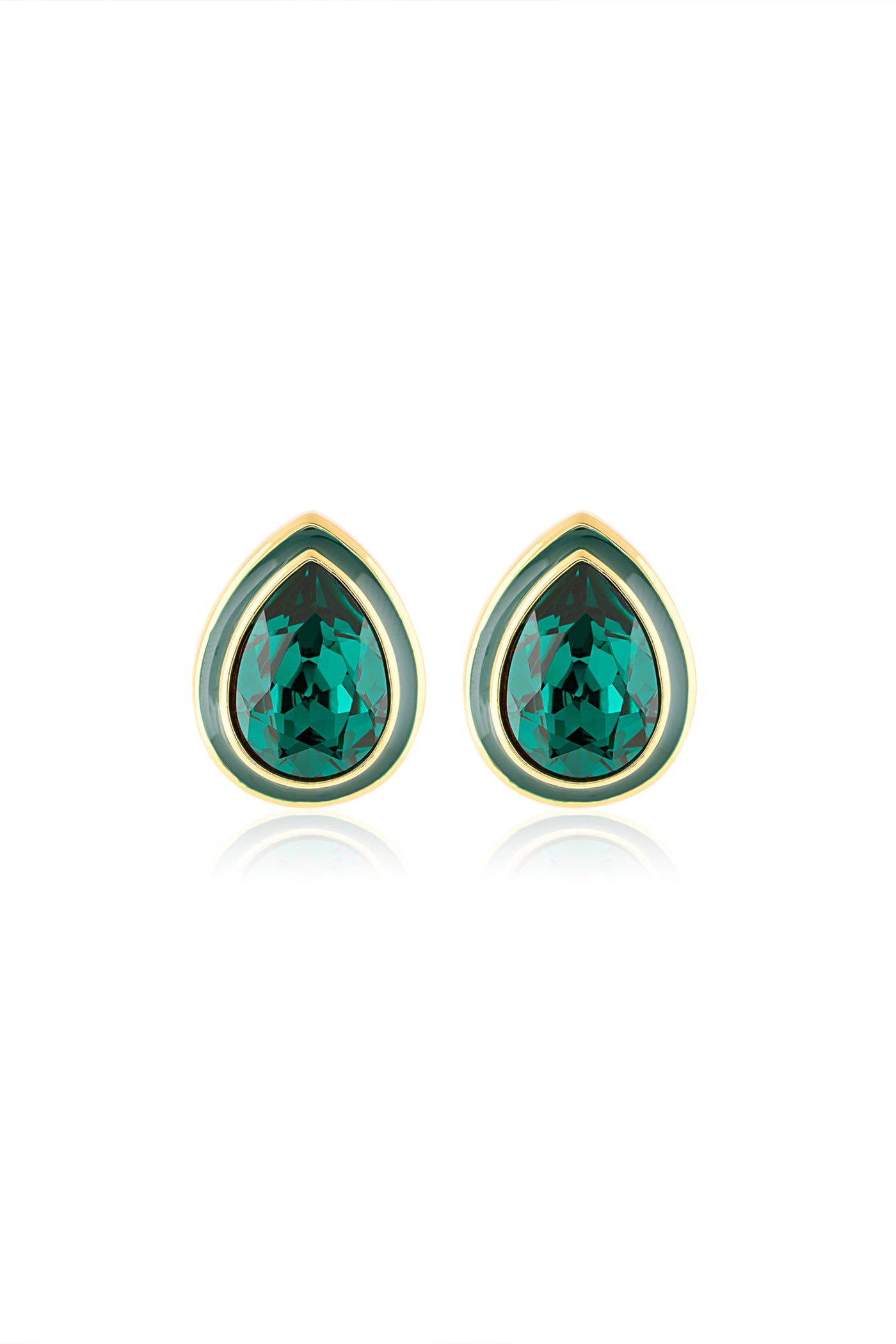 Isharya Green Bold Bling Earrings In 18Kt Gold Plated indian designer wear online shopping melange singapore