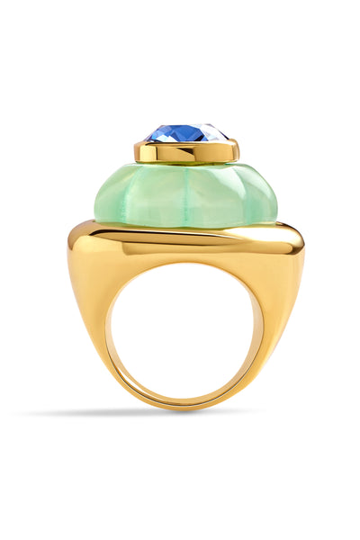 Isharya Green Sapphire Ring In 18kt Gold Plated indian designer wear online shopping melange singapore