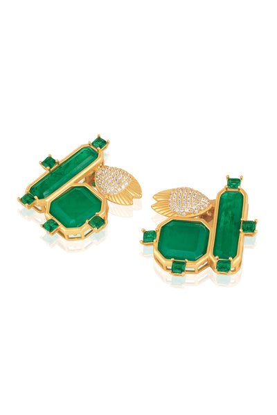 Isharya Green With Joy Studs indian designer wear online shopping melange singapore
