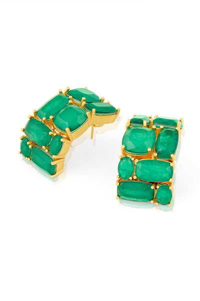 Isharya Heaps Of Emerald Hoops indian designer wear online shopping melange singapore