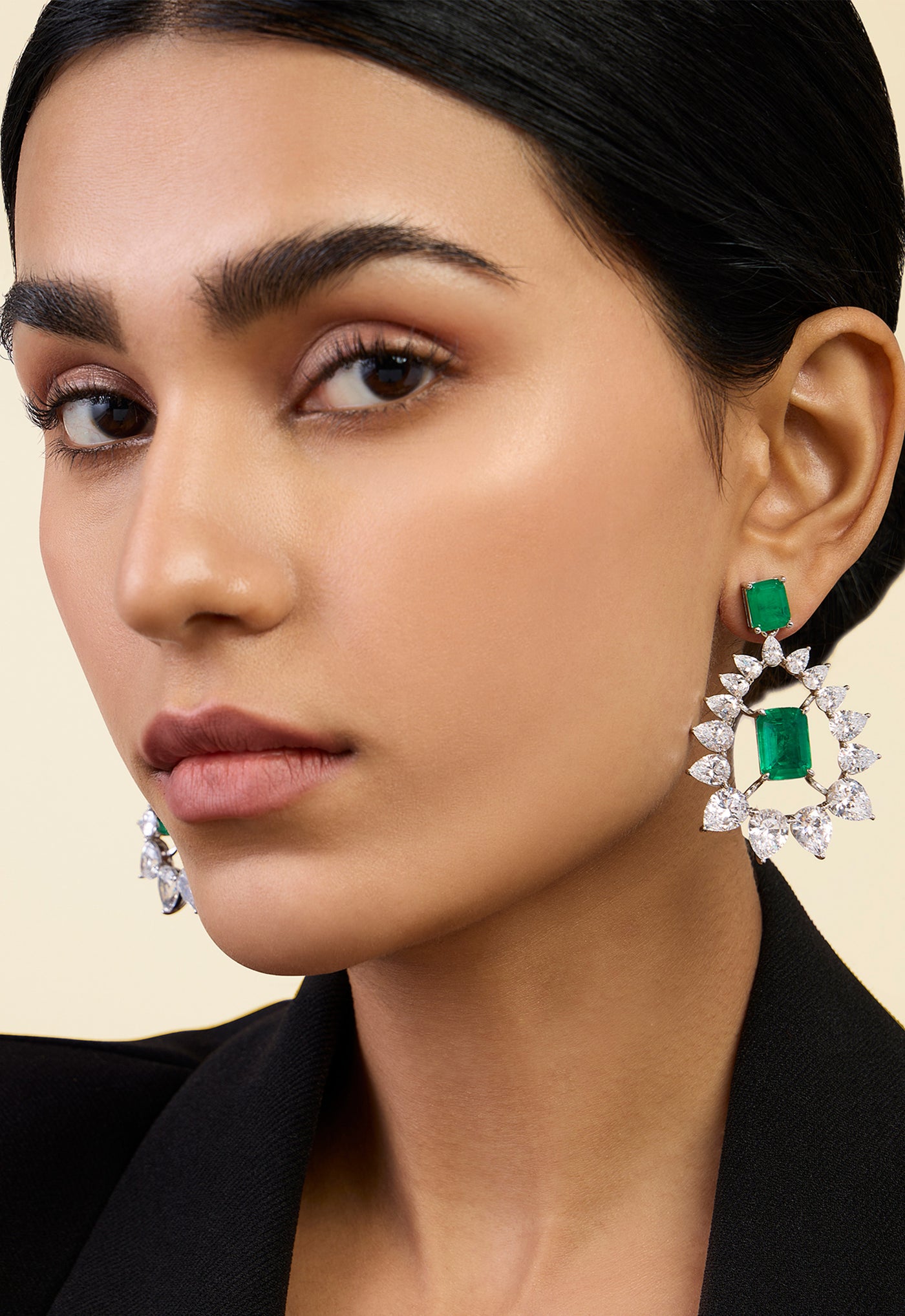 Isharya Indian Chandelier Statement Earrings In Rhodium Plating indian designer wear online shopping melange singapore