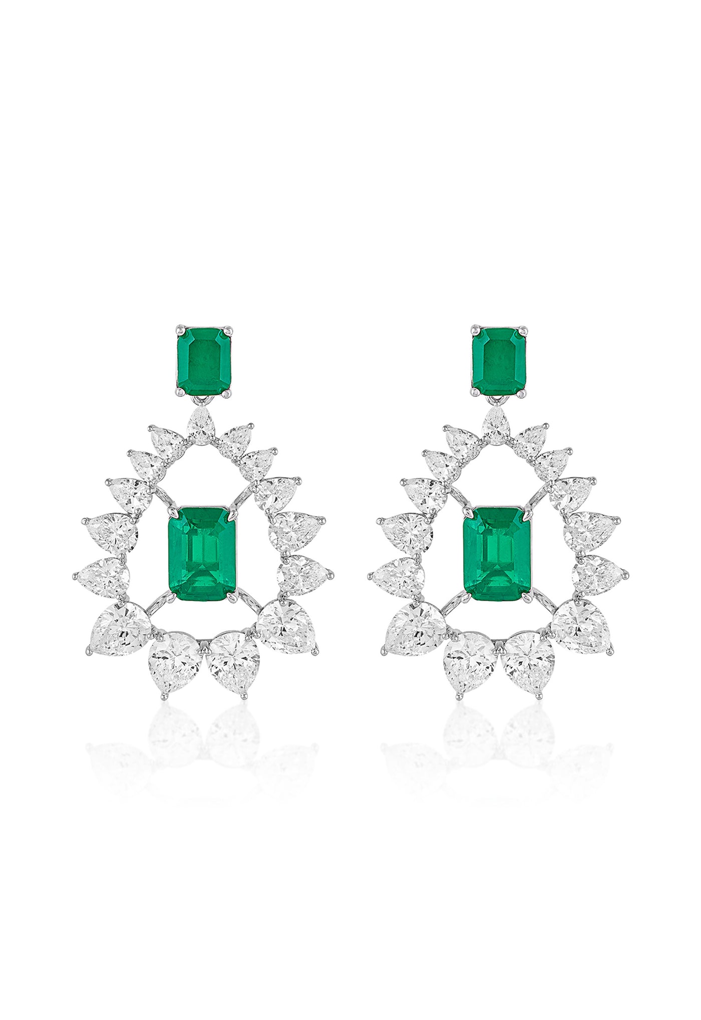 Isharya Indian Chandelier Statement Earrings In Rhodium Plating indian designer wear online shopping melange singapore