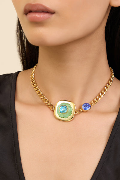 Isharya Into The Blue Statement Choker In 18kt Gold Plated indian designer wear online shopping melange singapore