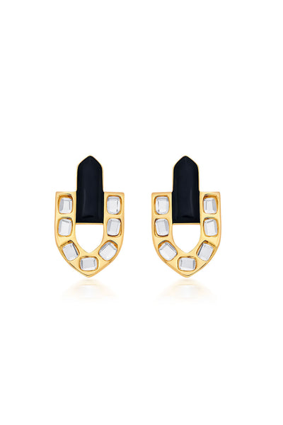 Isharya Just Jamiti Art Deco Earrings In 18Kt Gold Plated jewellery indian designer wear online shopping melange singapore