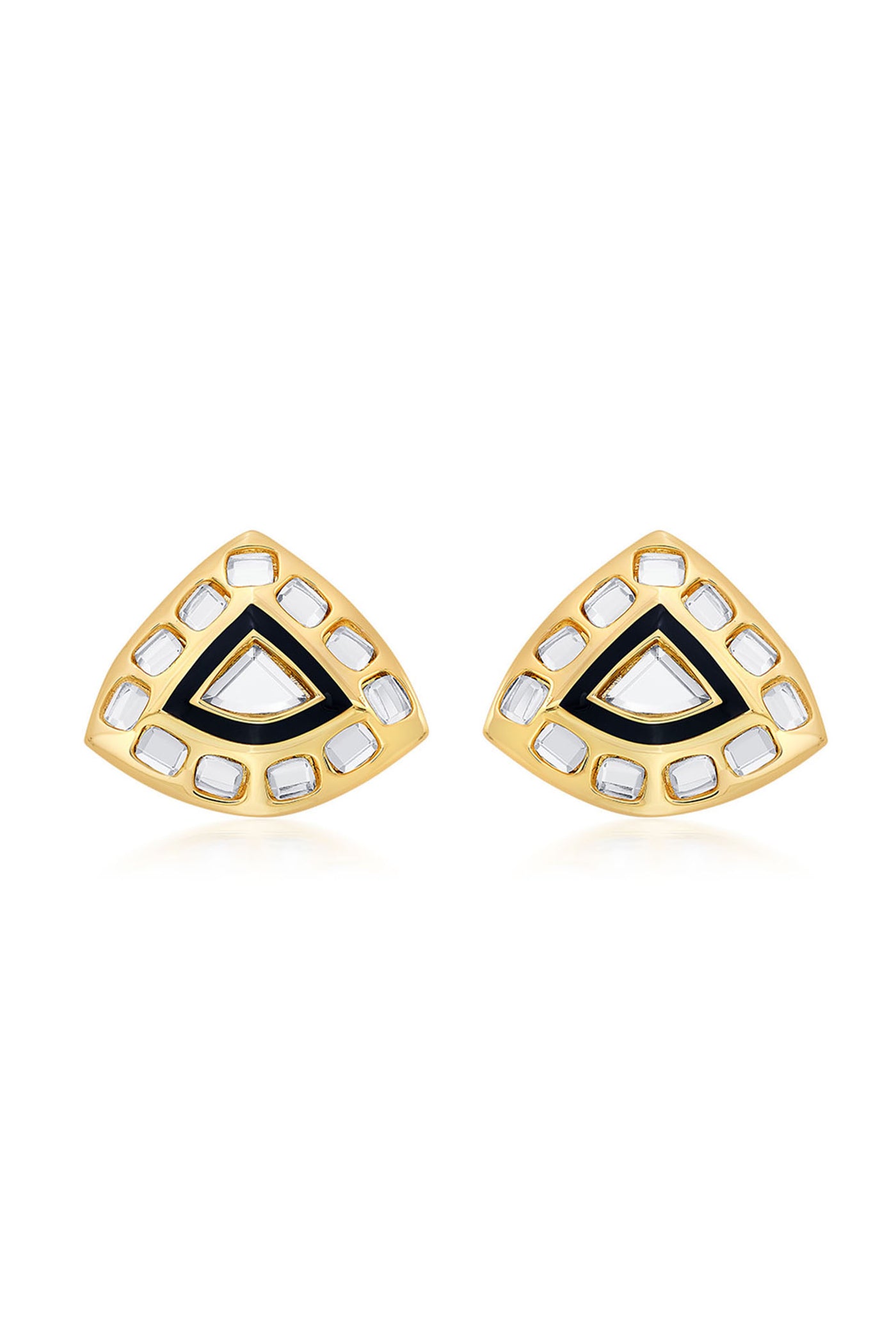 Isharya Just Jamiti Trifecta Studs In 18Kt Gold Plated jewellery indian designer wear online shopping melange singapore