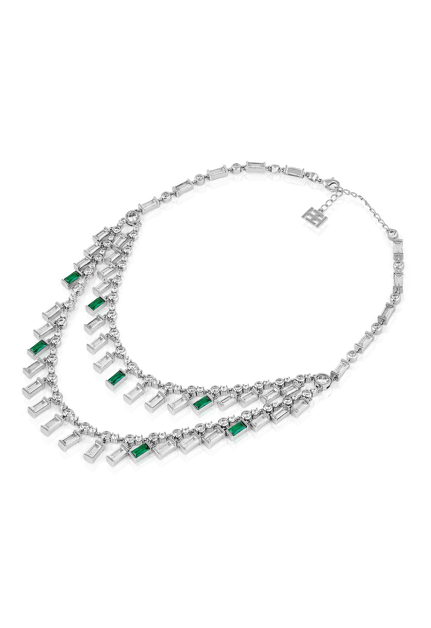 Isharya Layered Luxe Collar Necklace In Rhodium Plating indian designer wear online shopping melange singapore