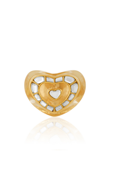 Love Mirrors Bombe Ring In 18Kt Gold Plated Indian Designer Wear Melange Singapore Online Shopping Isharya