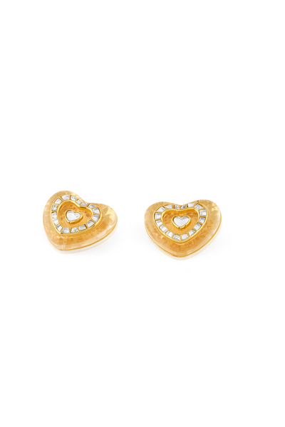 Love Mirrors Small Studs In 18Kt Gold Plated Melange Singapore Online Shopping Isharya Indian Designer Wear