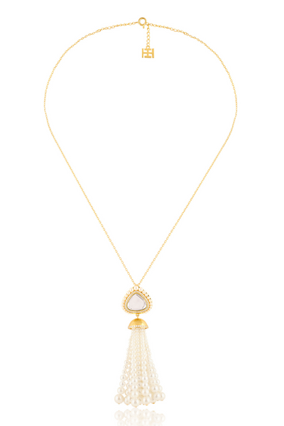 Lucent Tassel Necklace In 18Kt Gold Plated Isharya Indian Designer Wear Melange Singapore Online Shopping