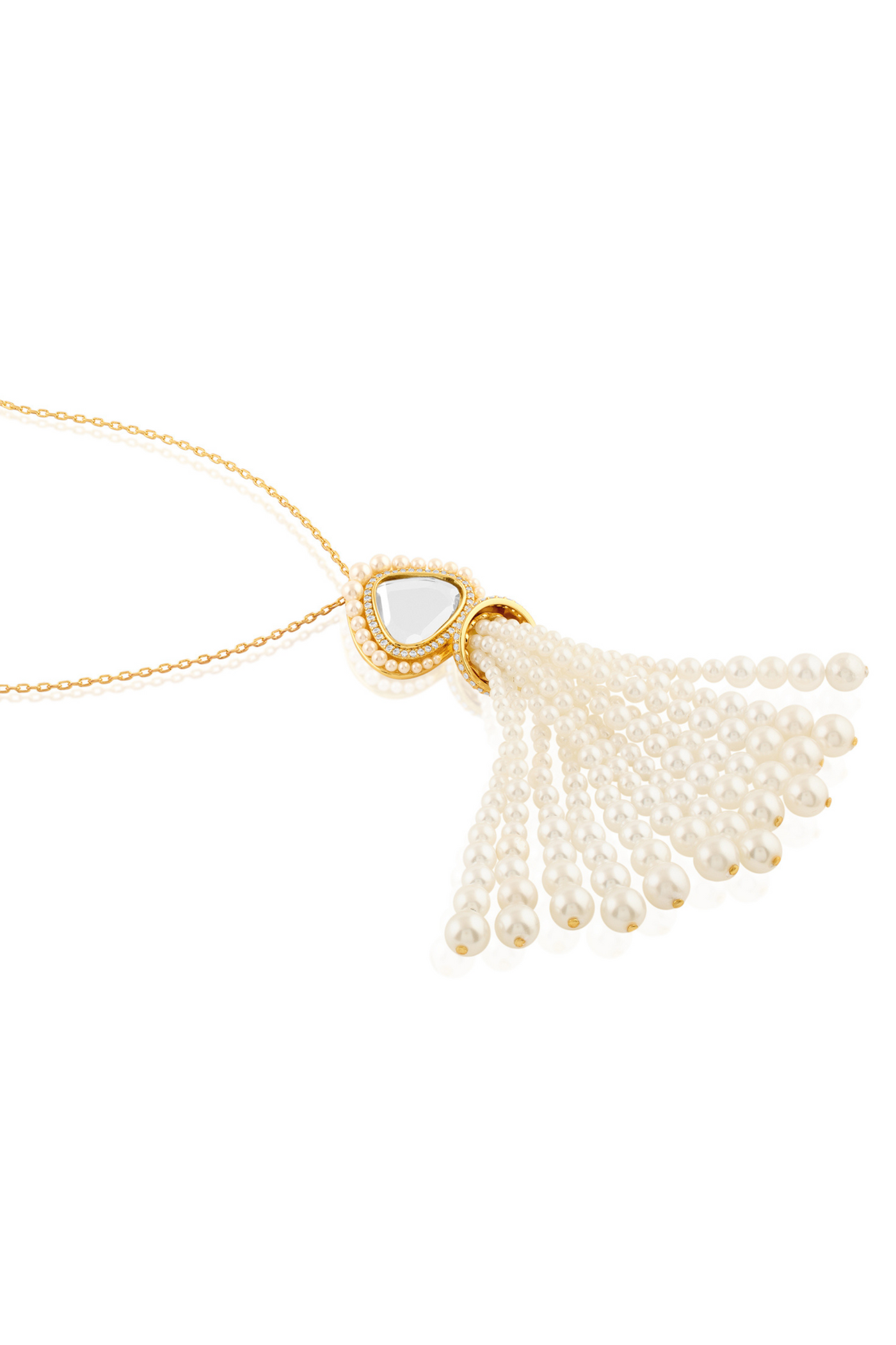 Lucent Tassel Necklace In 18Kt Gold Plated Isharya Indian Designer Wear Melange Singapore Online Shopping