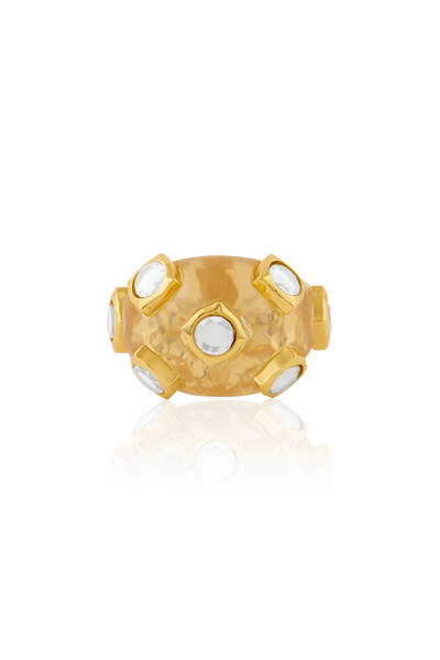 Mahenoor Bombe Ring In 18Kt Gold Plated Isharya Indian Designer Wear Melange Singapore Online Shopping