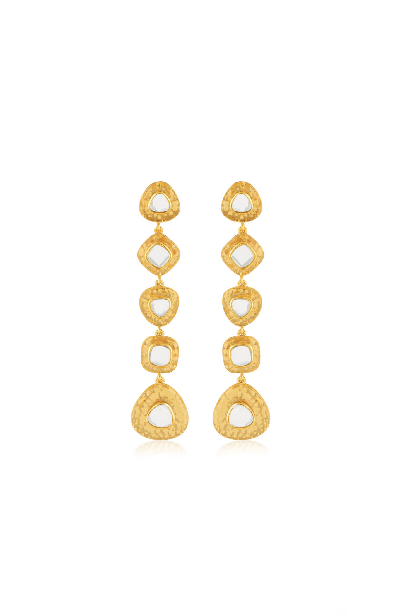 Mirror Boondein Danglers In 18Kt Gold Plated Isharya Indian Designer Wear Online Shopping Melange Singapore