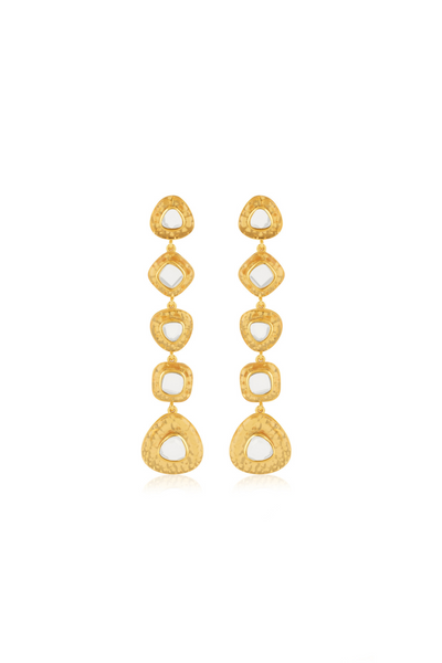 Mirror Boondein Danglers In 18Kt Gold Plated Isharya Indian Designer Wear Online Shopping Melange Singapore